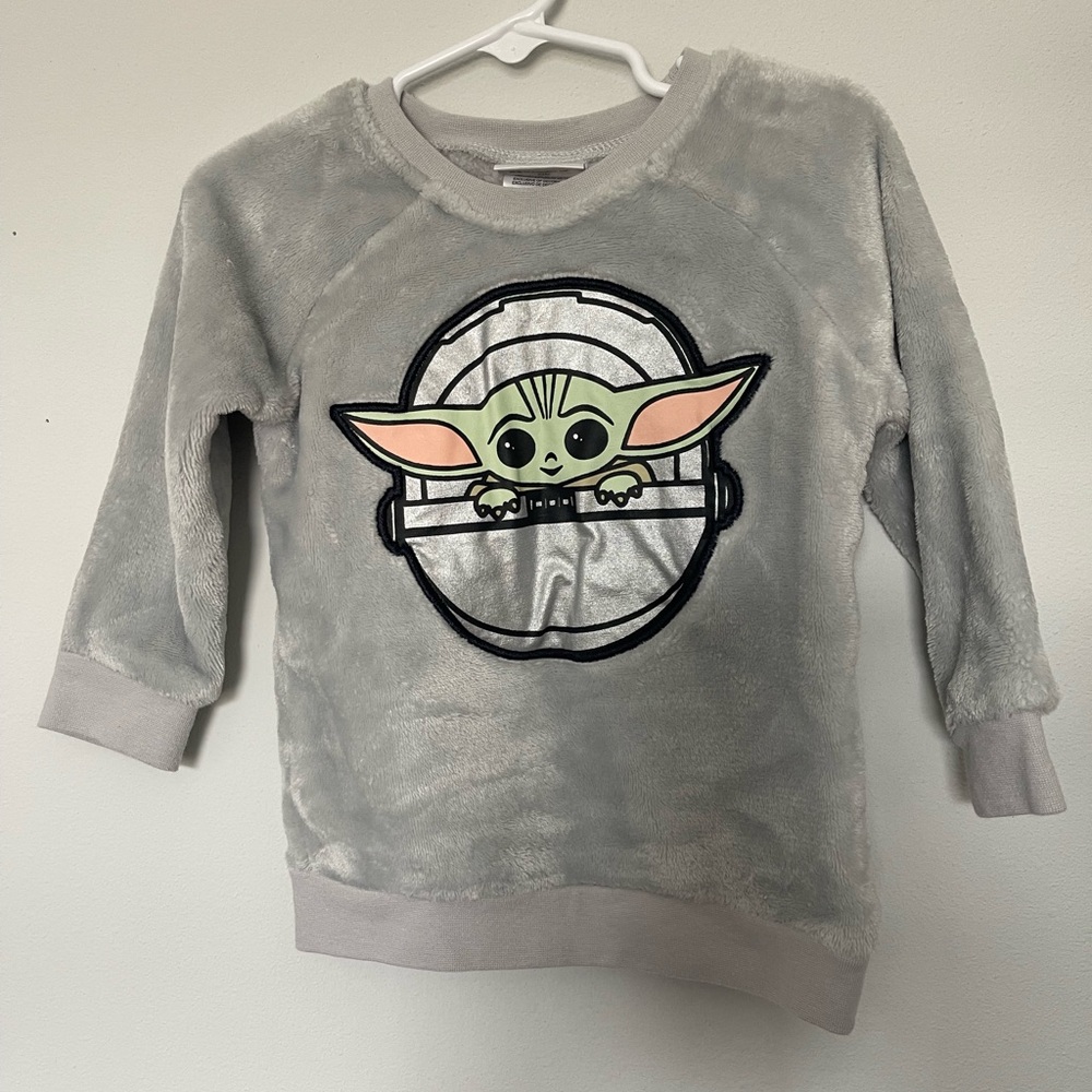 Gray Kids Sweatshirt with Baby Alien Design